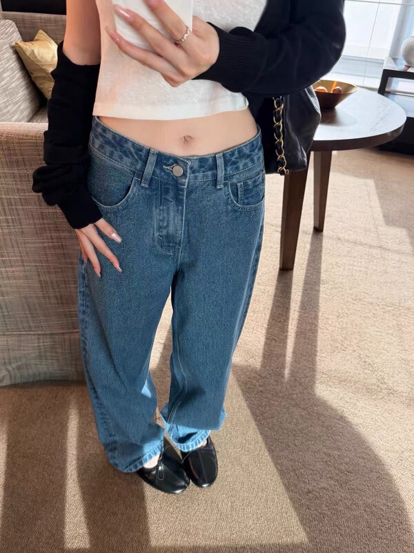 Zhangkeer Oker Genuine 2026 Autumn New Vintage Denim Blue Low-Waist Straight-Leg Slimming Jeans A1179 Zhangkeer Oker Genuine 2026 Autumn New Vintage Denim Blue Low-Waist Straight-Leg Slimming Jeans A1179