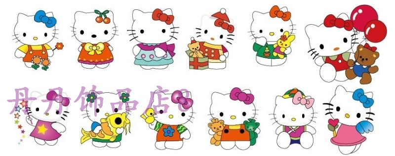 Nhãn dán hình xăm không thấm nước Phim hoạt hình dễ thương Kitty nam và nữ vẽ cơ thể hình xăm Hàn Quốc Nhãn dán hình xăm dán chống nước