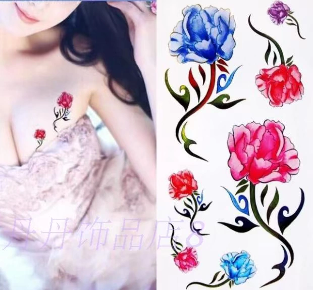 Nữ không thấm nước nhãn dán hình xăm bướm cơ thể hoa nhỏ painted tattoo Hàn Quốc dán hai tặng một miễn phí hình xăm dán đẹp