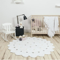 Ins Nordic Wind Dot Wavy Cotton Floor Mat Carpet Baby Climbing Mat Children's Room Decoration Photo Props