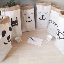 ins Nordic wind explosive cartoon animal Kraft paper storage bag childrens toy sundries bag photo props