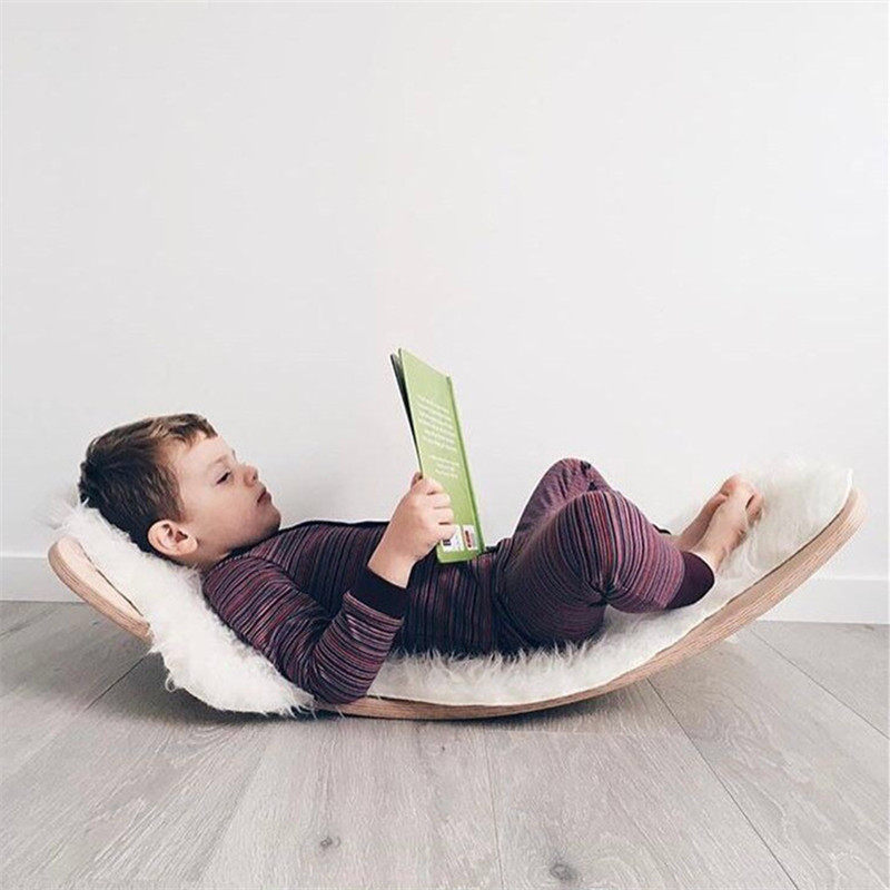 Ins Nordic wind explosions simple children's balance board pull back swing seesaw yoga trainer photo props