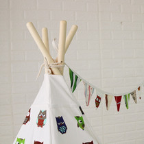 Ins Nordic style children's tent triangle color flag fabric color flag hanging party layout children's room decoration