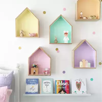 ins Nordic color cabin House children's room decoration partition shelf wall decoration photo props