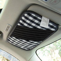 Plaid polka dot car sun visor storage multi-functional car drivers license bag ticket card holder storage bag