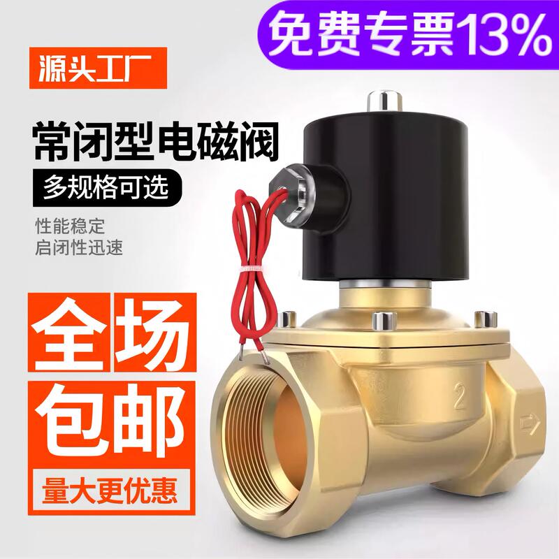 Normally Closed Solenoid Valve Water Valve Ac220V Air Valve Dc24V Dc12V Switch Valve 1/2 Inch 3/4 Inch 1.0inch 2inch Free Shipping