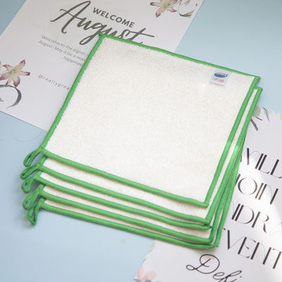 Korean kitchen non-stick, double-sided thickened edge-wrapped dishcloths, absorbent dishcloths, non-shedding cleaning cloths, scouring pads