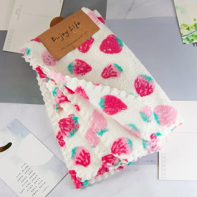 Strawberry Small Towel, Soft Children's Face Towel, Coral Velvet, Absorbent, Multi-Purpose Small Square Towel, Saliva Towel, Hand Towel, Cleaning Cloth Strawberry Small Towel, Soft Children's Face Towel, Coral Velvet, Absorbent, Multi-Purpose Small Square Towel, Saliva Towel, Hand Towel, Cleaning Cloth