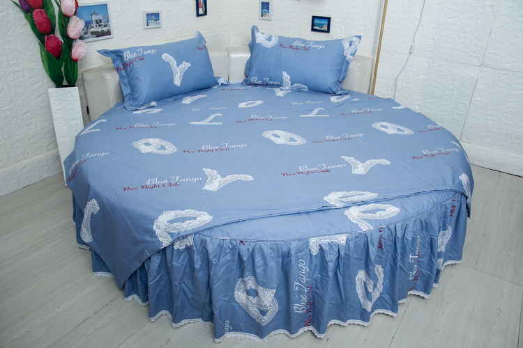 Tùy chỉnh giường tròn giường ngủ giường ngủ giường ngủ giường tròn khách sạn cotton tròn giường ga gối tròn giường bốn bộ mua chăn ga gối đệm