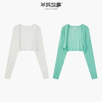 Short clothes with hollow knitting knitting sweaters in summer loose and lean coat