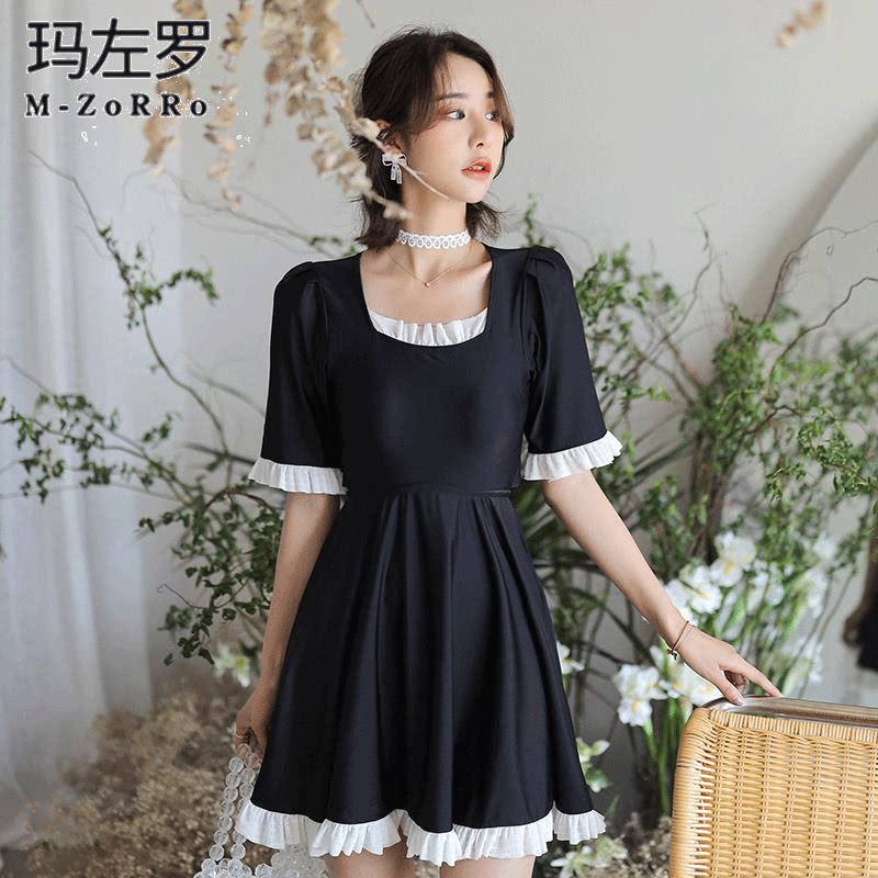 Large size swimsuit female summer conservative belly cover fashion fat mm200 pound dress style hot spring 2021 new swimsuit