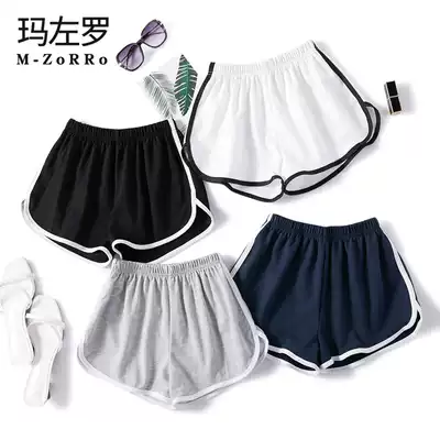 Sports shorts women's summer 2021 high waist running pants summer step yoga wide leg large size casual beach stitching inner pants