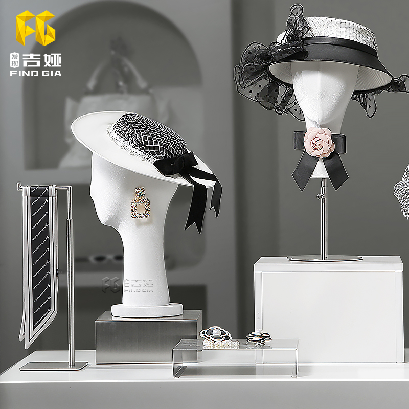 Guia model emulated human head model display table clothing store male and female hat ornament scarves fake people wig bracket props