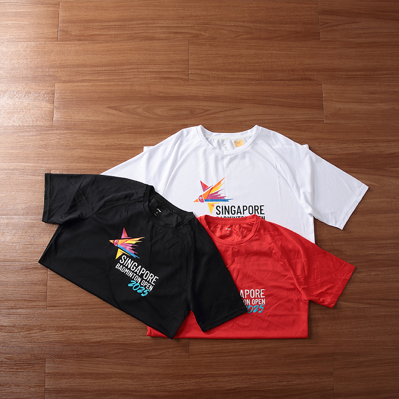 Fd60 # Original D Overseas Edition Singapore 2025 Open Badminton Unisex Short Sleeve T-Shirt L/3Xl