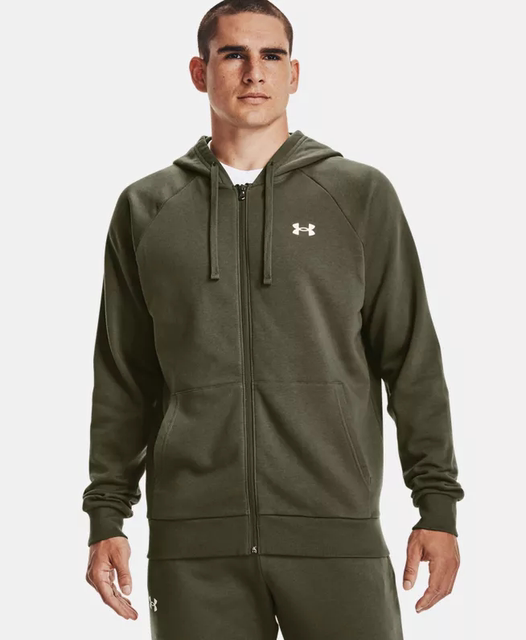 Under Armour UA men's RivalCotton zipper hooded velvet warm top jacket sweatshirt 1357106