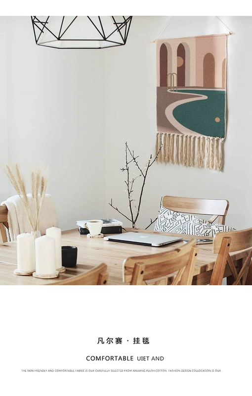 Bắc Âu dệt tay tua rua cấp Bohemian trang trí treo canvas nghệ thuật nền phòng ngủ B & B treo tường mặt dây chuyền