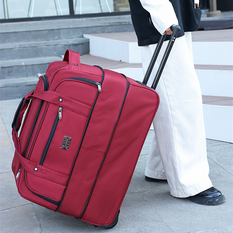 Trolley Travel Bag, Extra Large Foldable Portable Suitcase, Luggage Bag with Wheels, Large Capacity Trolley Case Soft Bag