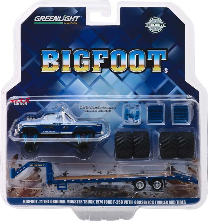 Green Light 1:64 Bigfoot No. 1 1974 Ford F-250 Monster Truck Gooseneck Trailer Replacement Tire Green Light 1:64 Bigfoot No. 1 1974 Ford F-250 Monster Truck Gooseneck Trailer Replacement Tire