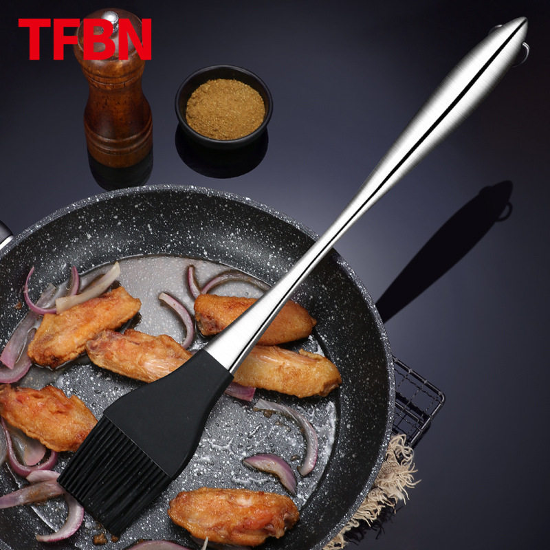 TFBN 304 stainless steel silicone brush high temperature barbecue brush oil brush does not lose hair kitchen baking oil brush barbecue