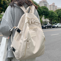 Large capacity schoolbag female college students Class bag simple travel backpack female ins solid color backpack original niche