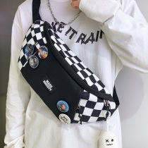 Chessboard Grid Chest Bag Female Tide Ins Large Capacity Diagonal Satchel Bag Men 2021 2021 New 100 Hitch Premium Sensation Canvas Casual