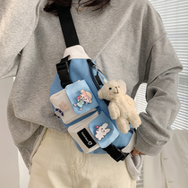 Japanese chest bag female large capacity Net red ins Super fire shoulder bag female niche design original wild girl running bag