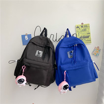 Shoulder bag female solid color high school student bag Korean campus backpack ins youth travel bag campus computer bag