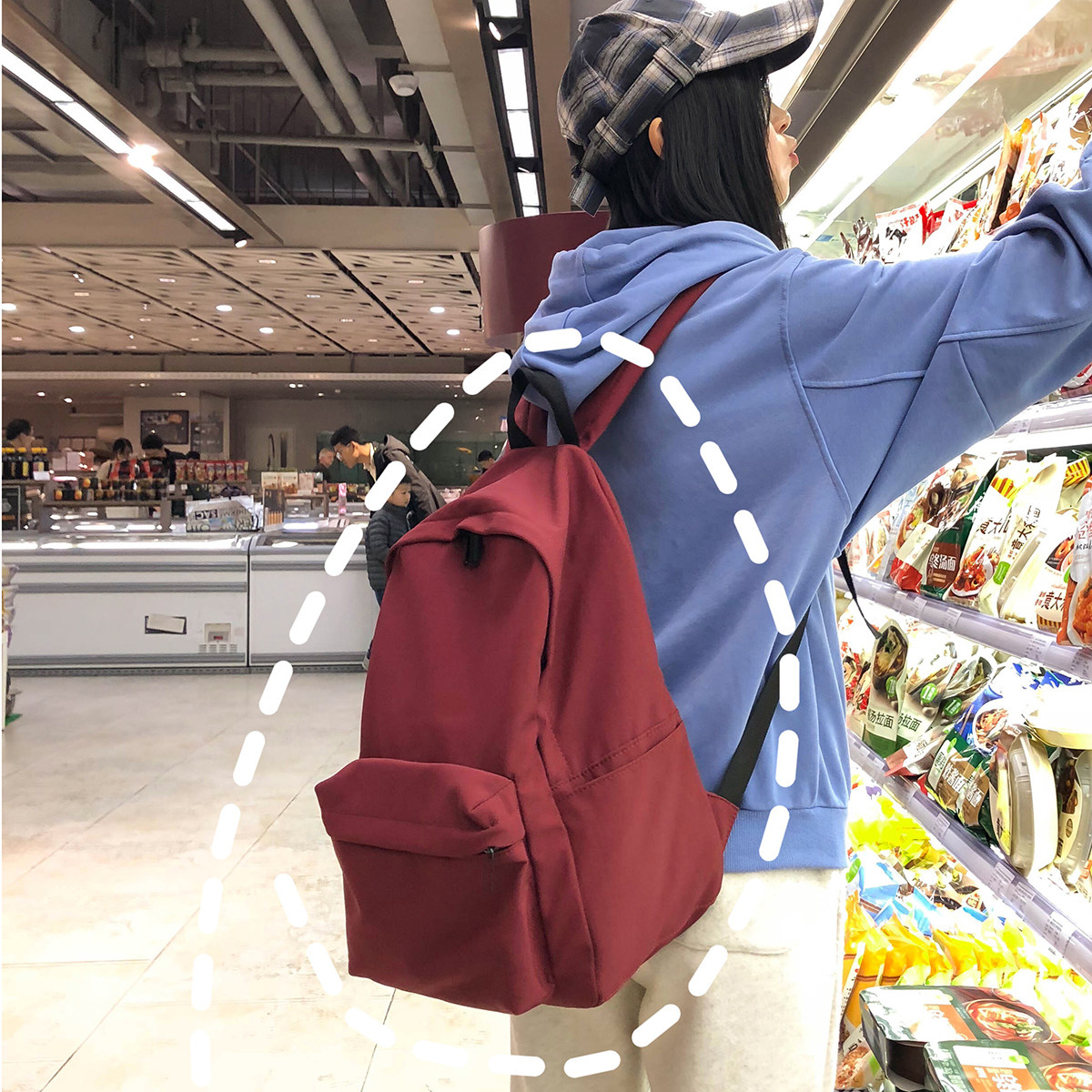 Bag Girl Han Edition High School Campus College Students Ins Wind Super Fire double shoulder bag Damp Shoulder Bag 100 Lapped Tide Bag