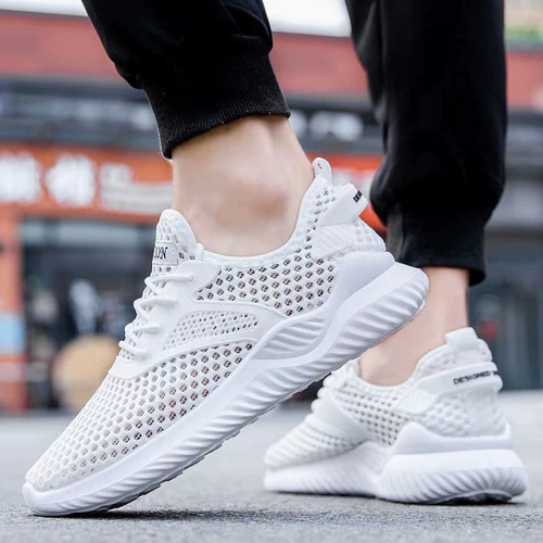 Мужские тонкие сетчатые летние дышащие туфли для отдыха, дезодорированная спортивная обувь