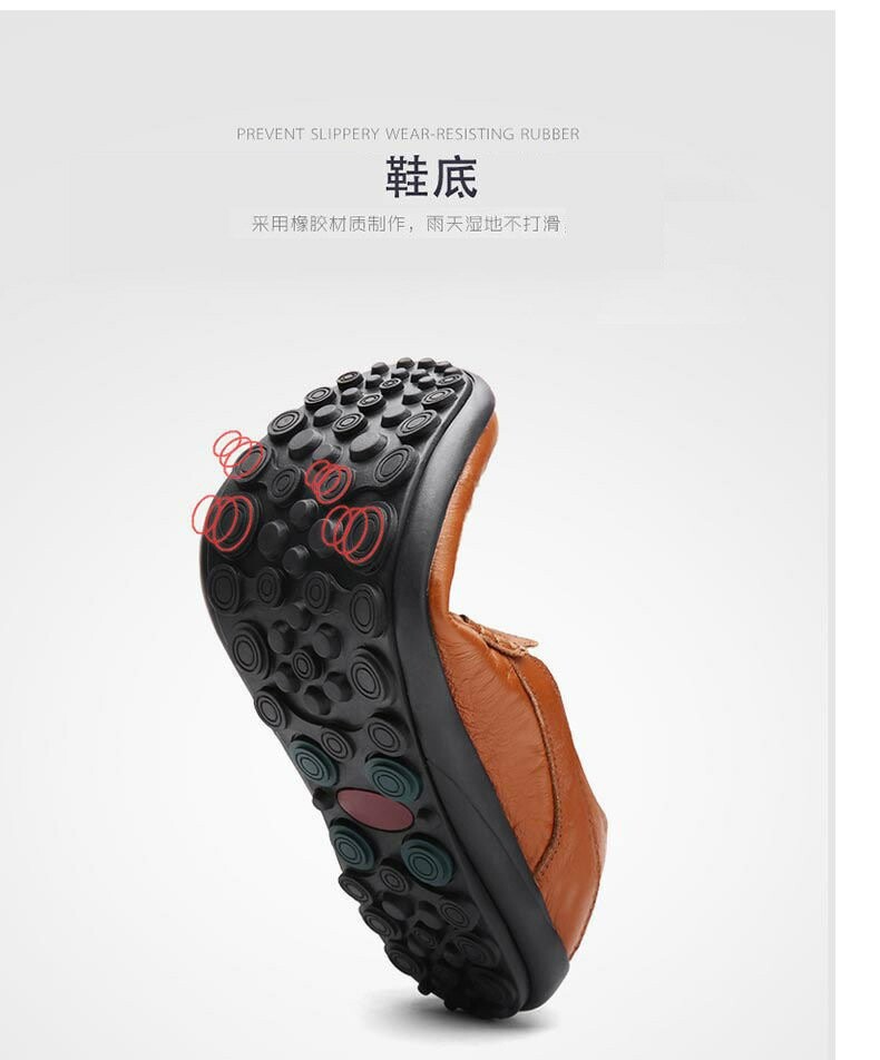 Повседневная обувь 夏季2024新款豆豆鞋男士真皮休闲皮鞋男鞋透气韩版软底懒人鞋子