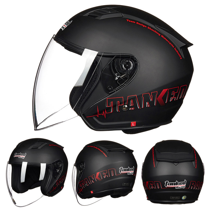 Tank safety helmet male and female electric vehicle semi-helmets motorcycle safety helmet Four-season semi-covered Bluetooth safety helmet T536