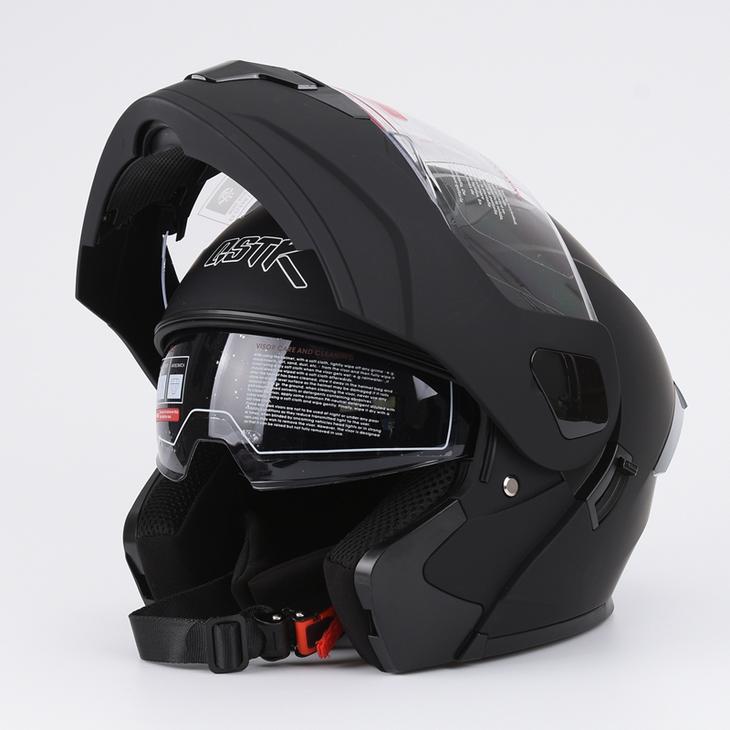 Qstk Flip-Up Helmet Motorcycle Helmet for Men and Women Dual Visor Half-Full Helmet Bluetooth Motorcycle Helmet Gear