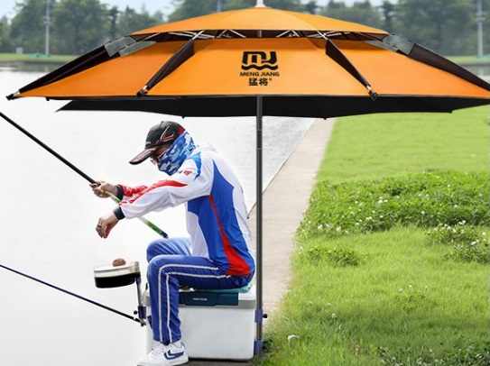 Mong to thicken fishing umbrella with large fishing umbrella thickened anti-rain universal fishing sunshade sun protection against UV ground