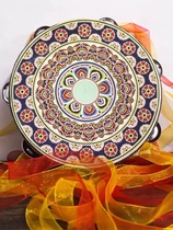 8-inch dance bell Drum Dunhuang Flying Sky Dance Hand Drum with multiple colors floating with bell drum ancient wind Han clothes photo props