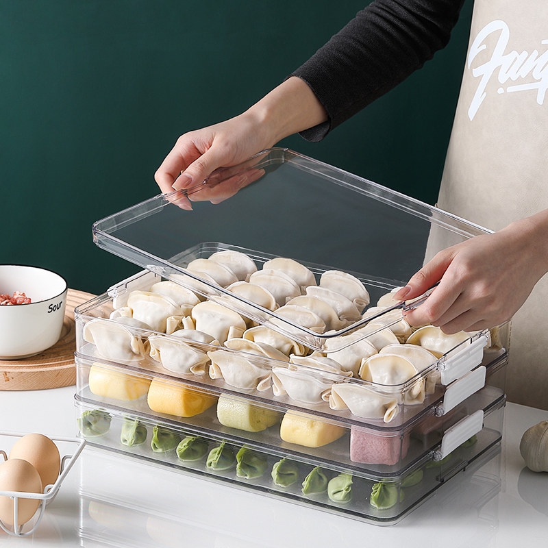 Refrigerator Water Dumplings Special Preservation Containing Box Frozen Dumplings Multi-layer Preservation Box Food Grade Frozen Seal Large Capacity