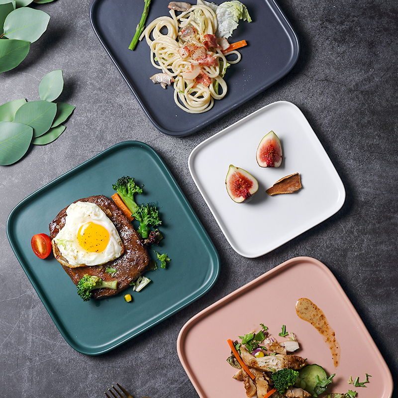 Clear plate household dish ceramic dish European steak plate Western dish creative dish