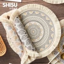 Nordic heat insulation pad placemat advanced sense tassel retro home restaurant coaster anti-scalding plate mat dining table ten nights
