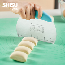 Shisu home stainless steel noodle cutter household food grade scraper baking tool with scale cake bun scraper