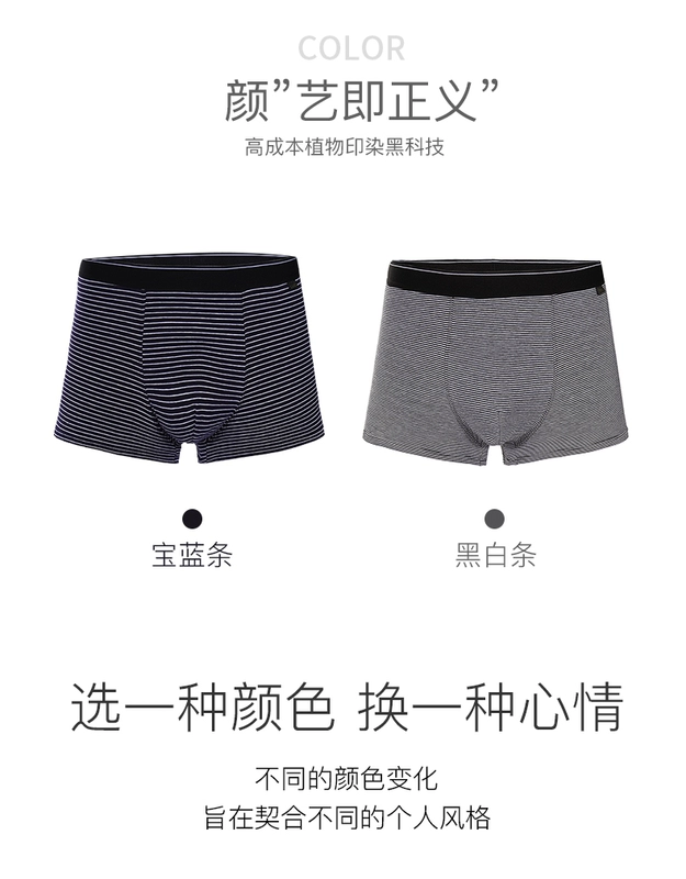 Đồ lót của nam giới Camel Quần lót nam Boxer quần đùi cotton thoáng khí Thanh niên có sọc Thoải mái cho bé trai Quần đùi boxer 2 gói - Cặp đôi