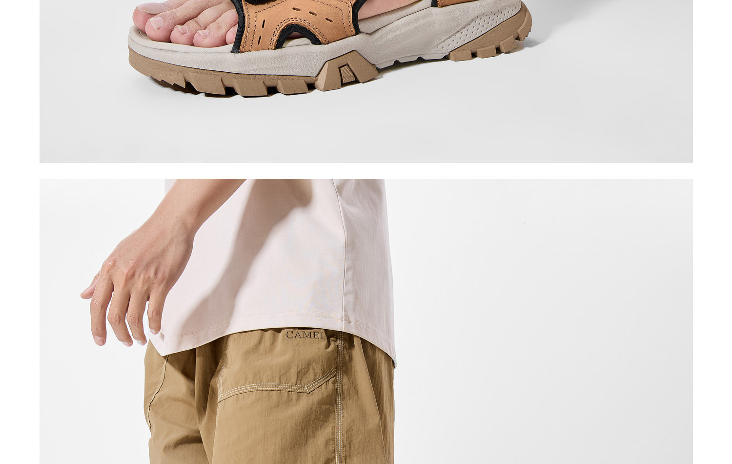 Другое сандалии 骆驼男鞋夏季运动休闲凉鞋男士真皮外穿魔术贴户外沙滩鞋凉皮鞋子 Camel