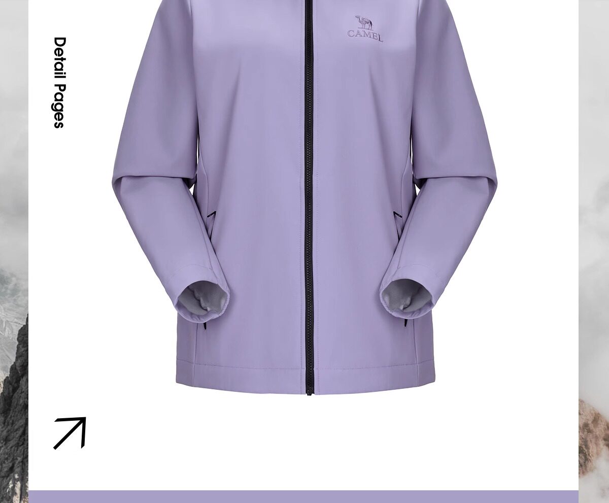 Кофта из флиса 骆驼户外软壳衣男女25新款防风防水外套保暖抗静电单层夹克冲锋衣 Camel