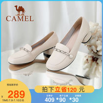 Camel Genuine Leather Lefu Shoes 2022 Summer New Shallow Mouth Single Shoes Round Head Casual 100 Hitch A Foot foot Leather Shoes