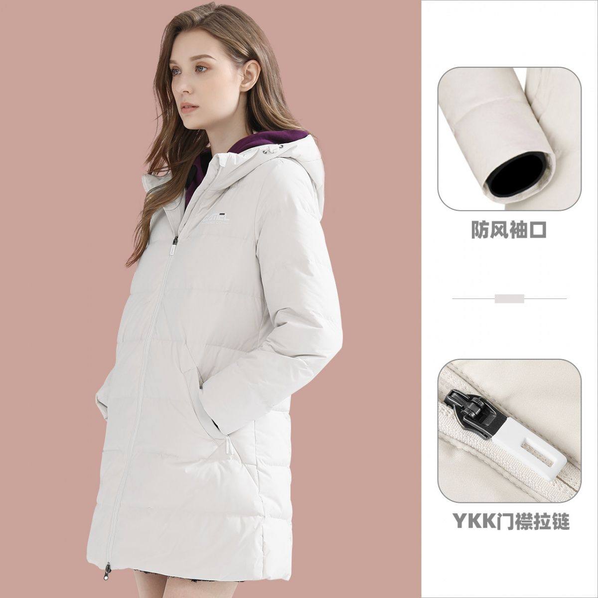 Camel 骆驼 22年秋季款 中长款连帽羽绒服 双重优惠折后￥379.1包邮 男、女多款多色可选