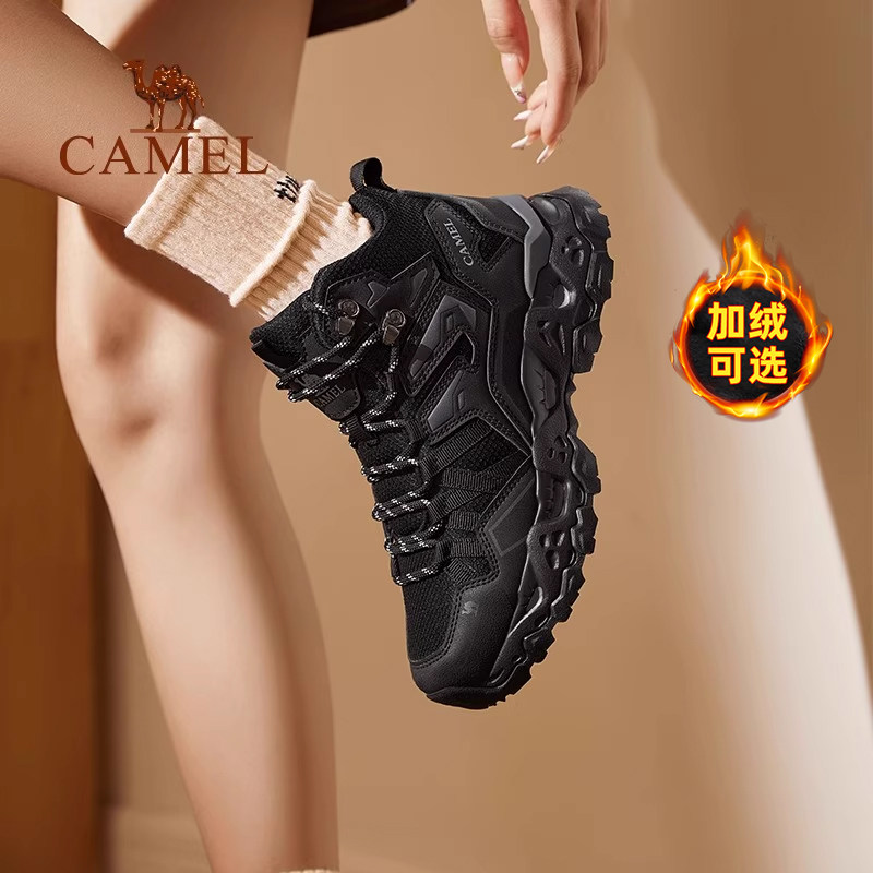 Уличная походная обувь Camel; женская водонепроницаемая нескользящая легкая зимняя спортивная обувь для пеших прогулок с высоким берцем; черная обувь для скалолазания