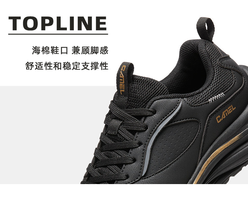 Обувь для пересечённой местности 【q态柔】骆驼轻量高弹运动鞋男士冬季新款男鞋革面防水跑步鞋女 Camel