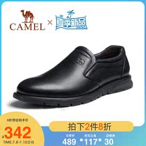 Camel 2022 Summer new headlayer Bull Leather Flexible Soft Bottom Soft Leather Business Casual Comfort Men Genuine Leather Leather Shoes