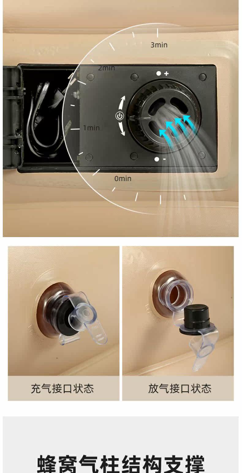 Автоматический портативный надувной матрас в обеденный перерыв для кемпинга, увеличенная толщина     