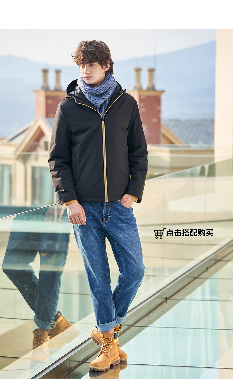 骆驼 男士加厚棉衣 连帽棉服 抗风防泼水 图8