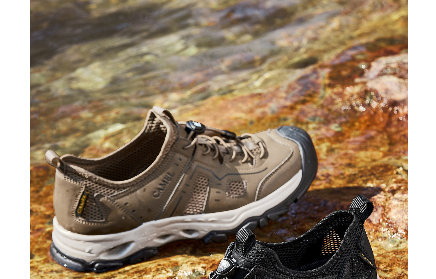 Mesh обувь 骆驼男鞋2025夏季新款户外休闲 𫔮徒步鞋男运动凉鞋透气网面溯溪鞋男 Camel