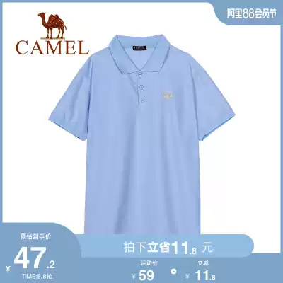 Camel women's clothing 2021 new lapel business short-sleeved T-shirt all-match men's top men's trend polo shirt